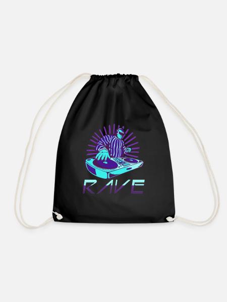 Electronic Music Party Aesthetic Techno Raver Rave - Turnbeutel - Schwarz