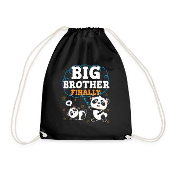 Finally Big Brother Big Bro - Drawstring Bag - black - Front