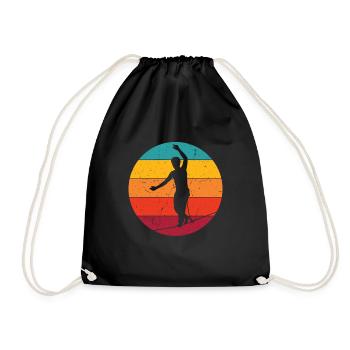 Slackline Slacklining Balance Im Sonnenlicht - Turnbeutel - Schwarz - Vorne