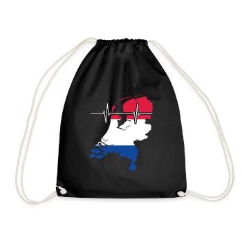 Pays-Bas Herzschlag Flagge Vintage Pays-Bas - Sac de sport léger - noir - Devant