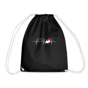 Pays-Bas Herzschlag Flagge Vintage Pays-Bas - Sac de sport léger - noir - Devant