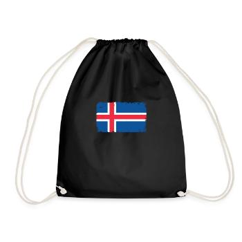 Island Herzschlag Flagge Vintage Island - Turnbeutel - Schwarz - Vorne