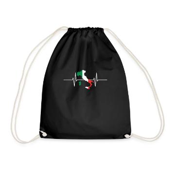 Italie Herzschlag Flagge Vintage Italie - Sac de sport léger - noir - Devant