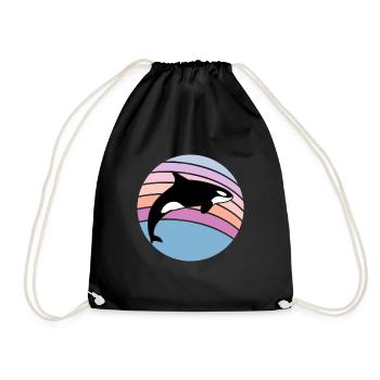 Orca baleines cadeau de l’océan motif - Sac de sport léger - noir - Devant
