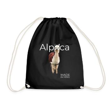 Alpaca Peru - Drawstring Bag - black - Front