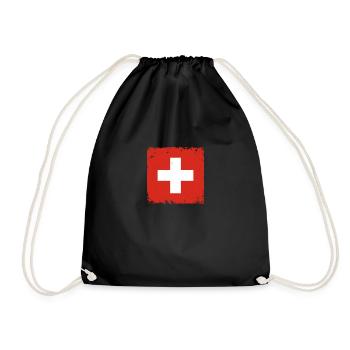 Suisse Herzschlag Flagge Vintage Suisse - Sac de sport léger - noir - Devant