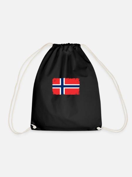 Norvège Herzschlag Flagge Vintage Norvège - Sac de sport léger - noir