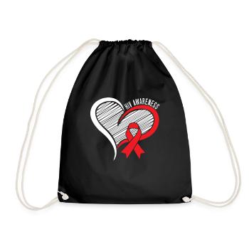 VIH AIDS Conscience Maladie invisible - Sac de sport léger - noir - Devant