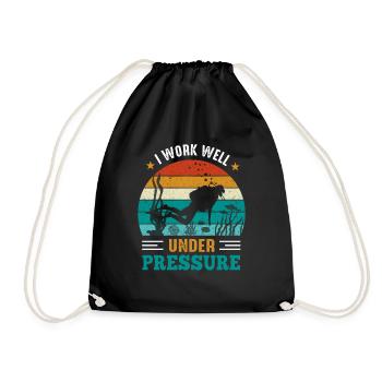 I Work Well Under Pressure Scuba Diving - Turnbeutel - Schwarz - Vorne