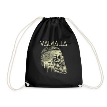 Walhalla Wikinger-Schädel - Turnbeutel - Schwarz - Vorne