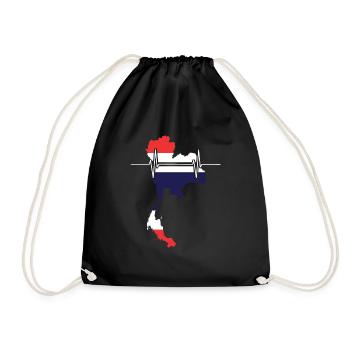 Thaïlande Heartbeat Flag Vintage Thaïlande - Sac de sport léger - noir - Devant