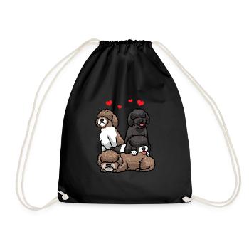 Perro de Agua Español Hund Spanischer Wasserhund - Turnbeutel - Schwarz - Vorne