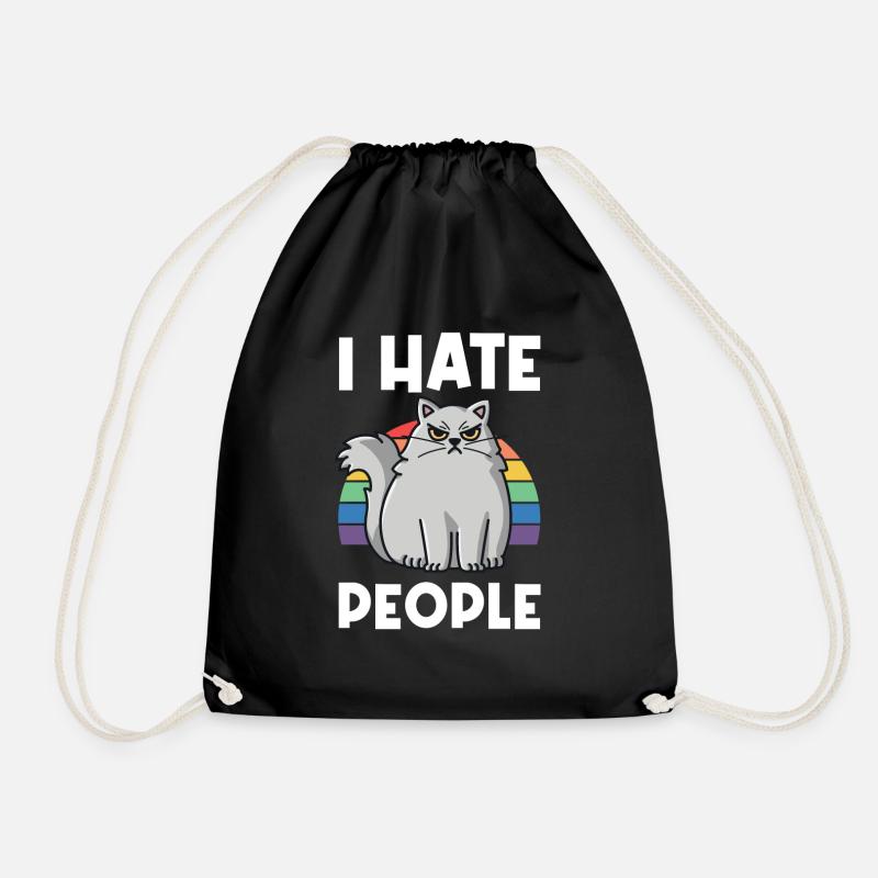 I Hat People Rainbow I Hate People Hate valentine - Turnbeutel - Schwarz