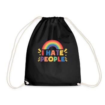 I Hat People Rainbow I Hate People Hate valentine - Turnbeutel - Schwarz - Vorne