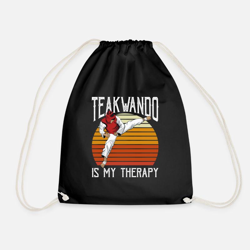 Teakwando Therapy - Tae kwon do Geschenk - Turnbeutel - Schwarz