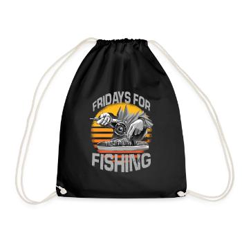 Angeln Männer Sportangler Fischer Hobby Angel - Turnbeutel - Schwarz - Vorne
