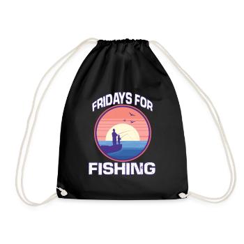 Funny Fishing Fishing Hobby Fishing Trip Fish - Drawstring Bag - black - Front