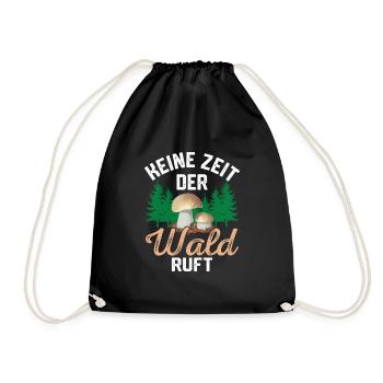 Wald Pilzsammler Schwammerl Geschenk - Turnbeutel - Schwarz - Vorne
