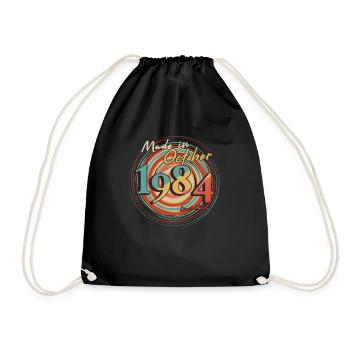 Né octobre 1984 Limité Rétro - Sac de sport léger - noir - Devant