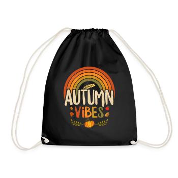 Humeur d’automne Thanksgiving Récolte Citrouille Feuilles d’automne - Sac de sport léger - noir - Devant