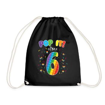 Pop It J’ai 6 ans 6ème anniversaire Fidget - Sac de sport léger - noir - Devant