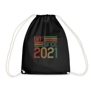 Beste Freundin seit 2021 BFF since 2021 - Turnbeutel - Schwarz - Vorne