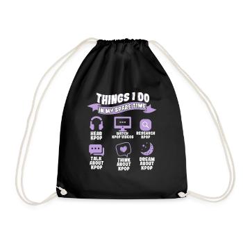 K-Pop Den Ganzen Tag Kpop Love - Turnbeutel - Schwarz - Vorne