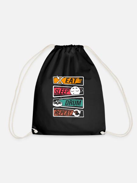 Drummer Eat Sleep Drum Répéter - Sac de sport léger - noir