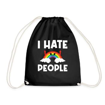 I Hat People Rainbow I Hate People Hate valentine - Turnbeutel - Schwarz - Vorne
