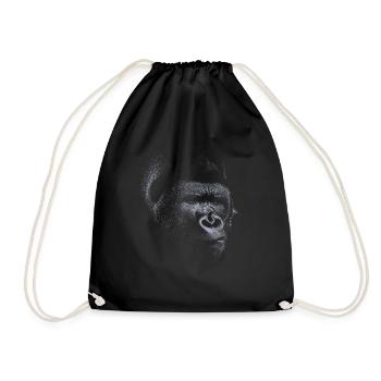 Grauer Gorilla - Turnbeutel - Schwarz - Vorne