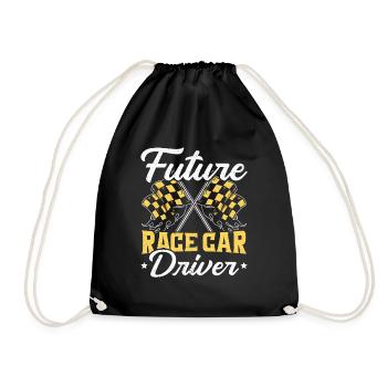 Future Race Car Driver Drag Racing Racer - Drawstring Bag - black - Front