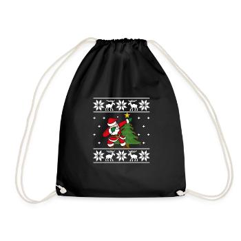Weihnachten Santa Dabbing Weihnachtsmann Dab - Turnbeutel - Schwarz - Vorne
