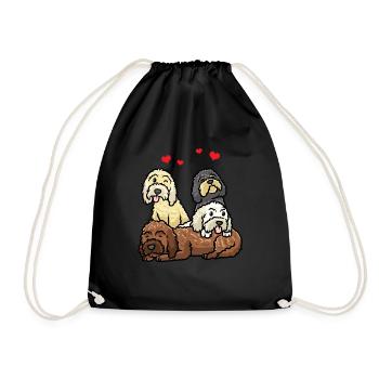 Cockapoo Hund Cockerpoo - Turnbeutel - Schwarz - Vorne
