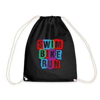 Swim Bike Run Triathlon - Drawstring Bag - black - Front
