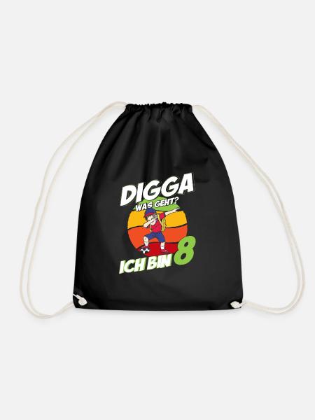 Digga Was Geht Fußball Dab Dabbing 8.Geburtstag - Turnbeutel - Schwarz