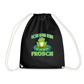 Ich Bin Ein Frosch Frösche Geschenk - Turnbeutel - Schwarz - Vorne