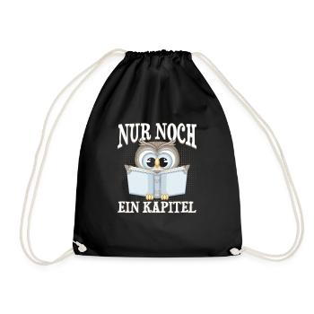 Nur Noch Ein Kapitel Leseratte Bücherwurm Geschenk - Turnbeutel - Schwarz - Vorne
