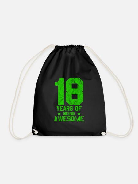 18 Jahre alt Geburtstag Geburtstagsgeschenk - Turnbeutel - Schwarz