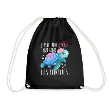 Juste Une Fille Qui Aime Les Tortues Humour - Sac de sport léger - noir - Devant