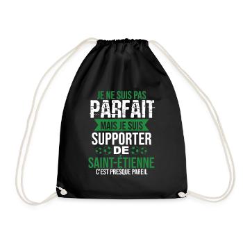 Cadeau Supporter Saint Étienne Foot Stéphanois - Sac de sport léger - noir - Devant