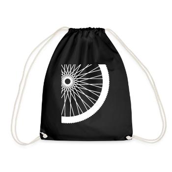 Bicycle Wheel Tires - Drawstring Bag - black - Front