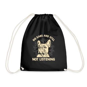 Big ears and still don't hear design for - Drawstring Bag - black - Front