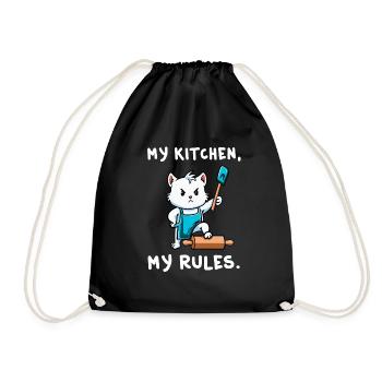 Chat Ma Cuisine Mes Règles Cuire Cadeau - Sac de sport léger - noir - Devant