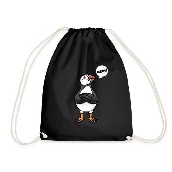 Sturer Papageitaucher Puffin Ornithologe - Turnbeutel - Schwarz - Vorne