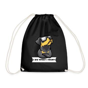 Chien de terrier de chasse allemand têtu drôle - Sac de sport léger - noir - Devant