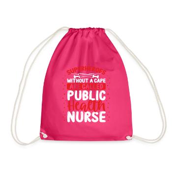 Healthcare Workers are Public Health Nurses - Drawstring Bag - fuchsia - Front