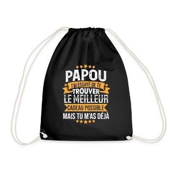 Papou Cadeau Noël Original Meilleur Grand Père - Sac de sport léger - noir - Devant