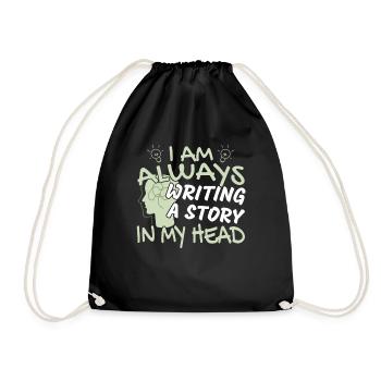 Screenwriter I Write In My Head - Drawstring Bag - black - Front