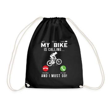 Mon vélo m’appelle et je dois commencer à faire du vélo - Sac de sport léger - noir - Devant