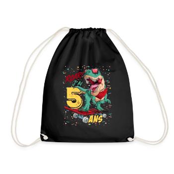 Roar J'ai 5 ans Cadeau D'anniversaire T Rex - Sac de sport léger - noir - Devant
